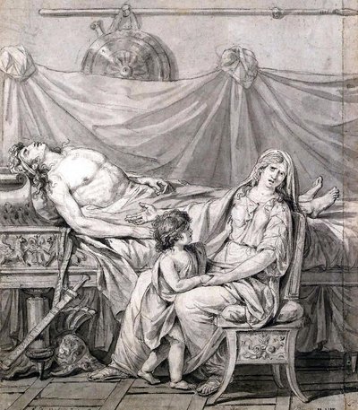 Il dolore di Andromaca da Jacques Louis David